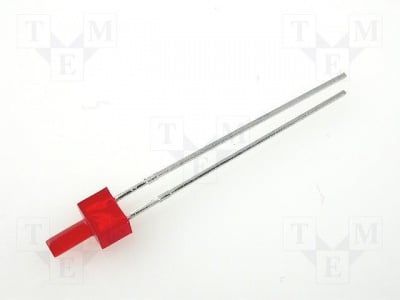 Светодиод 5mm червен точка L-13ID LED; 2mm; червен; 5-10mcd; 70°; Чело: плосък; 2?2,5V; 4,8x2,5mm